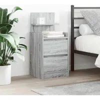 vidaXL Nachtkastje met 2 lades 38x34x80 cm gerookt eikenkleurig