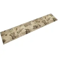 vidaXL Keukenmat wasbaar koffieprint 60x180 cm fluweel bruin