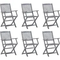 vidaXL Tuinstoelen 6 st inklapbaar 54x61x88 cm massief acaciahout