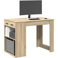 vidaXL Bureau met lade en plank 102x62x77,5 cm bewerkt hout wit