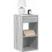 vidaXL Nachtkastjes 2 st met lade 35x34x66,5cm grijs sonoma eikenkleur