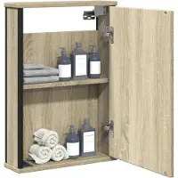 vidaXL Badkamerspiegelkast 42x12x60 cm bewerkt hout artisanaal