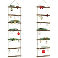 vidaXL Wanddecoratie laddervormig 50x200 cm naturel tak