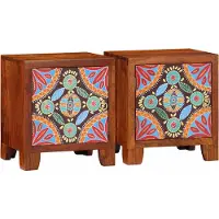 vidaXL Nachtkastje 2 st 40x30x45 cm massief acaciahout
