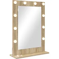 vidaXL Make-up Spiegel Rechthoekig Sonoma Eik 70 x 50 x 18 cm