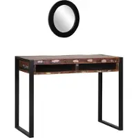vidaXL Schminktafel, meerkleurig, 100 x 50 x 75 cm, massief hout, gerecycled hout