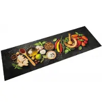 vidaXL Keukenmat wasbaar kruidenprint 60x180 cm fluweel
