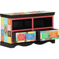 vidaXL TV Kast 80 x 35 x 50 cm Multikleur Massief Mango Hout