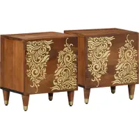 vidaXL Nachttafeltje met Deur 2 st Honing bruin 40 x 33 x 46 cm