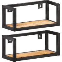 vidaXL Wandschappen 2 st 160 cm ruw mangohout