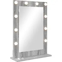 vidaXL Make-up Spiegel Rechthoekig Grijs Sonoma 70 x 50 x 18 cm