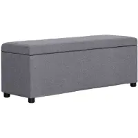 vidaXL Bankje met opbergvak 116 cm polyester geel