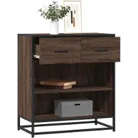 vidaXL Dressoir 68x35x76 cm bewerkt hout grijs sonoma eikenkleurig