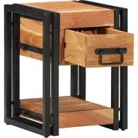 vidaXL Nachtkastje met lade Bruin 30 x 30 x 40 cm Massief Acacia Hout