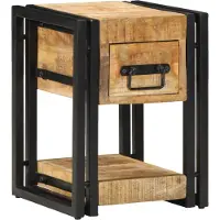vidaXL Nachtkastje met lade Bruin 30 x 30 x 40 cm Massief Mango Hout