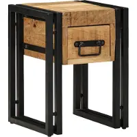 vidaXL Bijzettafel Bruin en Zwart 30 x 30 x 40 cm Massief Mango Hout