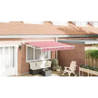 vidaXL Uitschuifbare luifel Rood en Wit 350 x 250 cm