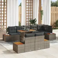 vidaXL Tuinbank Set 9 st Grijs en Bruin