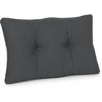 Beautissu loungekussen XLuna †“ rugkussen grafiet grijs 60x40 cm kussen in matraskussen kwaliteit