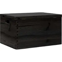 vidaXL Houten kist met deksel&handvatten 40x30x23cm grenenhout zwart