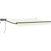 vidaXL Handbediende luifel met LED's Crème en Antraciet 3,5 x 2,5 m