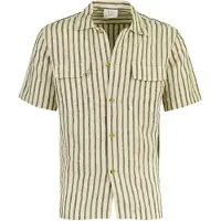 Born with Appetite overhemd korte mouw streepmotief beige
