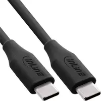 InLine USB 2.0-kabel, USB-C-snelladingskabel 100 W, Black Cookie/zwart 0,5