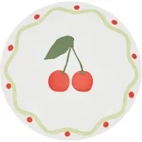 Konges Sløjd Secret de Gourmet Fruity Kersen Plat bord - Ø19cm - Set van 6 stuks