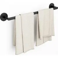 CECIPA MAX 24" - Handdoekrek Zwart- Roestvrijstalen Badkamer - 60cm Handdoekstang - voor Badhanddoekrek - Zelfklevend - Zonder Boren