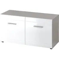 Huisenthuis.nl Halbank Bologna Wit - MDF - 8 paar schoenen - Breedte 96 cm - Hoogte 51 cm - Diepte 39 cm - Met openslaande deuren