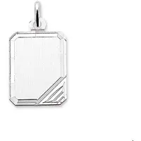 The Jewelry Collection graveerhanger gediamanteerd zilver gerhodineerd 1304638