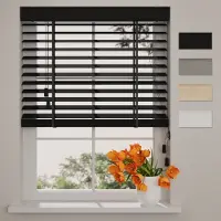DTCH Bamboe Houten Jaloezie - Easy Natural - 50 mm - Black - 150 x 130 cm - Maten van 50 t/m 250 cm breed