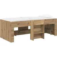 vidaXL Kinderhoogslaper Artisanaal eiken 75 x 190 cm Bewerkt hout