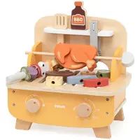 Vigatoys Houten BBQ Speelset - Houten Barbecue voor Kinderen met Accessoires