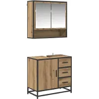 vidaXL Badkamermeubel Set 2 st Artisan Eiken 65 x 33 x 60 cm