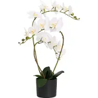 vidaXL Kunst Orchidee Plant met Pot Wit 45 x 15 x 65 cm