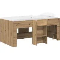 vidaXL Kinderbed met hemelbed, Artisan-eikenhout, 80 x 160 cm, houtvezel