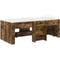 vidaXL Kinderhoogslaper Gerookt eiken 80 x 200 cm Bewerkt hout
