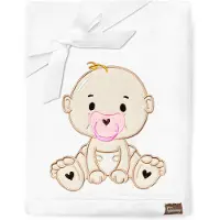 Be Mammy Babydeken - Dekbed - Kinderdeken - Wiegdeken - Dekentje Baby - 76 x 102 cm - Wit - meisje - BE-BE20-168-BBL