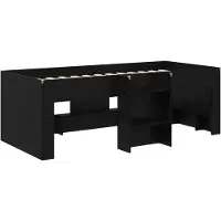 vidaXL Kinderhoogslaper Zwart eiken 90 x 190 cm Bewerkt hout