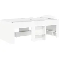 vidaXL Kinderhoogslaper Wit 75 x 190 cm Bewerkt hout