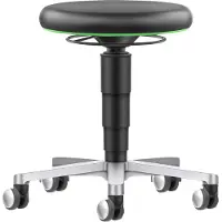 BIMOS Medische / Laboratoriumkruk, wielen, kunstleer, kleur ring groen