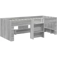 vidaXL Kinderhoogslaper Grijs Sonoma 98,5 x 200 cm Bewerkt hout