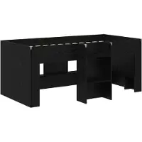 vidaXL Kinderhoogslaper Zwart eiken 80 x 160 cm Bewerkt hout