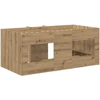 vidaXL Kinderhoogslaper Artisanaal eiken 80 x 160 cm Bewerkt hout