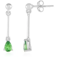 Cavill - Zilveren Oorbellen 925 Sterling Zilver Rhodium - Lemshuku Tsavoriet 0,72 ct - Druppelvormig Facet - Elegante Dames Sieraden - Tanzania
