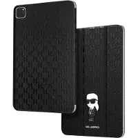 Karl Lagerfeld , Hoesje Geschikt voor Apple iPad 11 M4 2026 met Drievoudige Standaard uit de Ikonik NFT Serie, Zwart