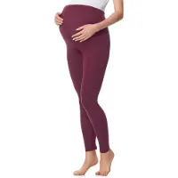 Be Mammy BE-BE20-230-LE Dames Zwangerschapsleggings - Lang - Katoen - Elasthan - Yogabroek - Wijnrood - S