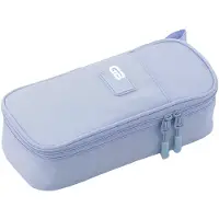 Soho - Luxe Etui Bakmodel XL - Pennenzak - Penetui - Voorzien van dubbelvak - Met interne organizer - 24x12cm - GB Pastel - Blauw