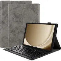Just in Case tablet Hoes met Toetsenbord geschikt voor Samsung Galaxy Tab A9 - QWERTY Bluetooth Keyboard Case - Vintage Grijs